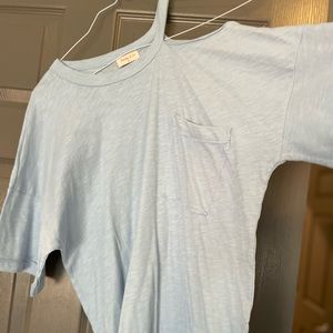 Blue short sleeve women top